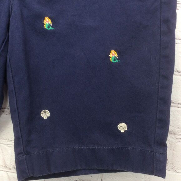 J Crew Shorts Men's Sz 33 Rivington Mermaids Seashells Embroidered Navy Pockets - Picture 3 of 4